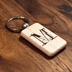 Wooden Keyring Geometry M