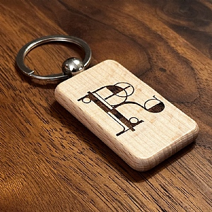 Wooden Keyring Geometry R