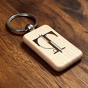 Wooden Keyring Geometry T