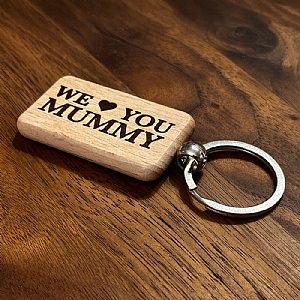Wooden Keyring We Love You Mummy