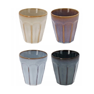 Reactive Glaze Tumbler Cups (250ml) - Set of 4