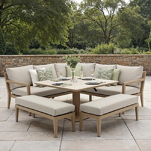 Bramblecrest Maine Corner Sofa Casual Dining Set with Adjustable Table