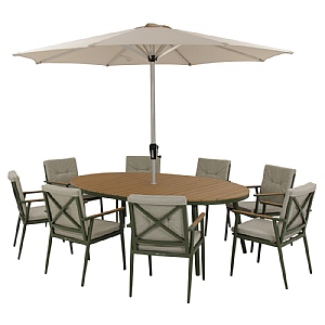 Bramblecrest Wisley 8 Seat Elliptical Dining Set