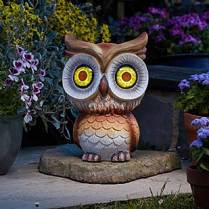 Smart Solar Bright Eyes Owl Garden Ornament
