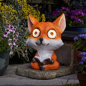 Smart Solar Bright Eyes Fox Garden Ornament