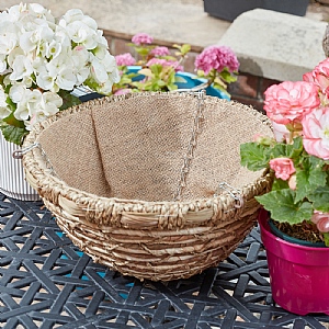 Smart Garden EcoGrass Faux Rattan Hanging Basket (14")