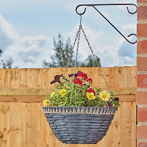 Smart Garden Tulsa Faux Rattan Hanging Basket (14")