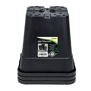 Garland 21cm Square Mini Tomato Pots Black (Pack of 3)