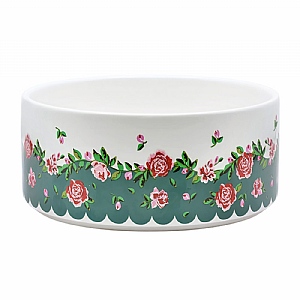 Cath Kidston Dolly Rose Ceramic Pet Bowl (Small/Medium)