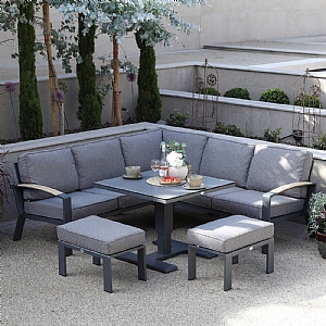 Supremo Modena Mini Corner Sofa Casual Dining Set with Adjustable Table