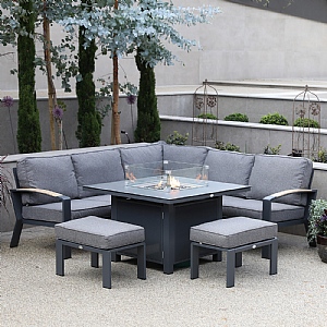 Supremo Modena Mini Corner Sofa Casual Dining Firepit Set