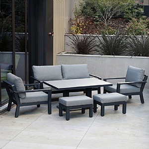 Supremo Como Lounge Dining Set with Adjustable Table