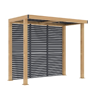 Supremo Belfort 3m x 1.5m Outdoor Kitchen Pergola - Oak Effect