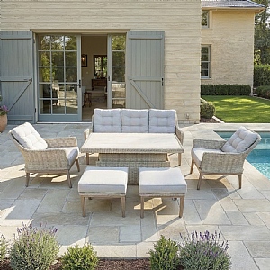 Ardeo Ligare 3 Seat Sofa Deluxe Lounge Set with Adjustable Table