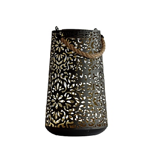 Alyna Solar Lantern (Medium) - Black and Gold