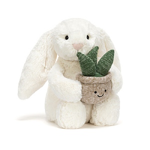 Jellycat Cream Bunny with Plant