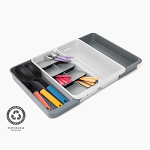 Joseph Joseph DrawerStore™ Expanding Tiered Cutlery Utensil and Gadget Organiser - Stone