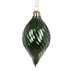 Floralsilk Arlette Glass Finial - Green (12cm)