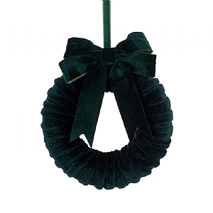 Floralsilk Green Velvet Bow Wreath (17cm)