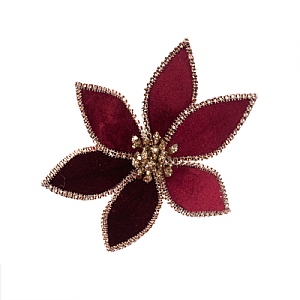 Floralsilk Burgundy Velvet Poinsettia Clip (20cm)