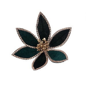 Floralsilk Green Velvet Poinsettia Clip (20cm)