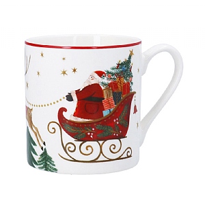 Gisela Graham Nostalgia Sleigh Bone China Mug (9cm)