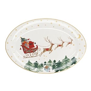 Gisela Graham Nostalgia Sleigh Bone China Oval Platter