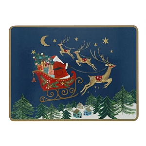 Gisela Graham Nostalgia Sleigh Cork Based Place Mats (21cm) Pack of 4