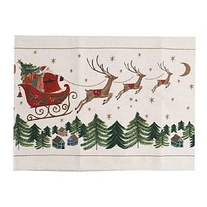 Gisela Graham Nostalgia Sleigh Fabric Table Runner (140cm)
