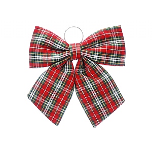 Red and Green Tartan Bow (34cm)