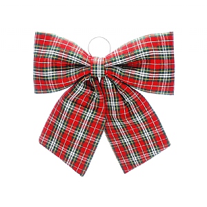 Red and Green Tartan Bow (44cm)