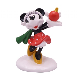 Disney Figurine Minnie with Green Scarf in the snow