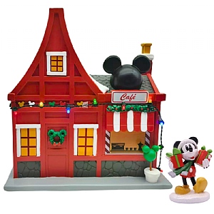 Disney Figurine Mickey with Christmas House Café