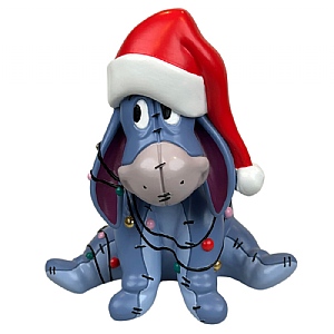 Disney Figurine Eeyore in a Santa Hat
