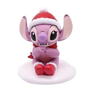 Disney Figurine Angel in a Santa Hat in the snow