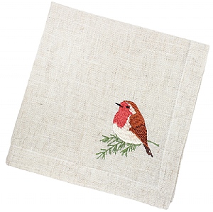 Peggy Wilkins Frost Feather Napkins (Pack of 4)