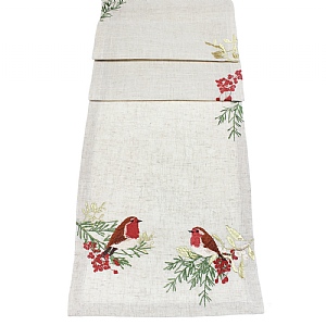 Peggy Wilkins Frost Feather Table Runner (36 x 190cm)