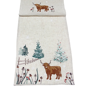 Peggy Wilkins Highland Christmas Table Runner (36 x 190cm)