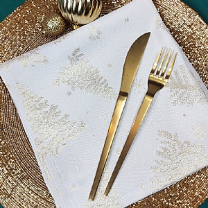 Peggy Wilkins Terrific Tree Gold Napkins (Pack of 4)