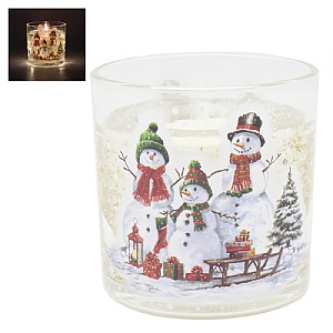 Snowmen LED Gel Candle