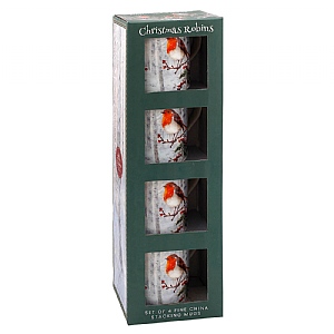 Christmas Robins Stackmugs (Set of 4)