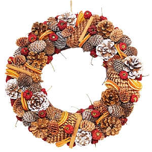 Jormaepourri Cone & Orange Twig Circle Wreath (35cm)
