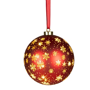 Lumineo Hanging Spinning Red LED Bauble - Large