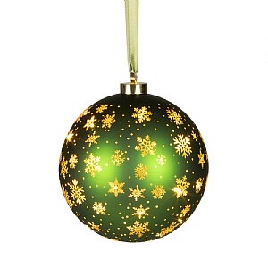 Lumineo Hanging Spinning Green LED Bauble - Large