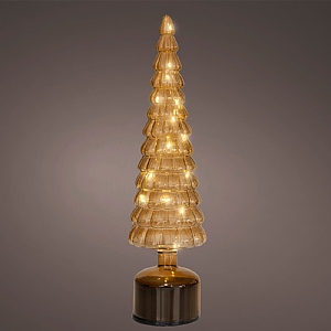 Lumineo Spinning LED Glass Brown Tree - Large