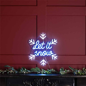Neon Snowflake Light Sign (36cm)