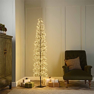 Black Slim Microdot Starburst Tree - Warm White (150cm)