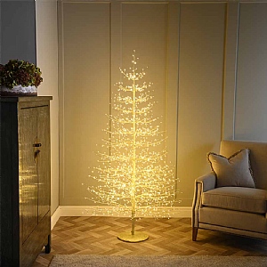 Gold Twinkling Microdot Christmas Tree - Warm White (150cm)