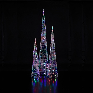 Spectrum RGB Acrylic Cone Trees 1.1m (Set of 3)