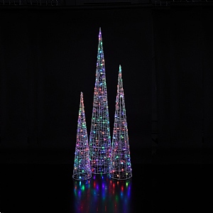 Spectrum RGB Acrylic Cone Trees 1.6m (Set of 3)